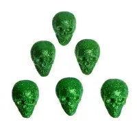 Фигурка для поделок и декора &laquo;Череп&raquo;, набор 6 шт., размер 1 шт: 4 &times; 4,5 &times; 4,5 см, цвет зелёный