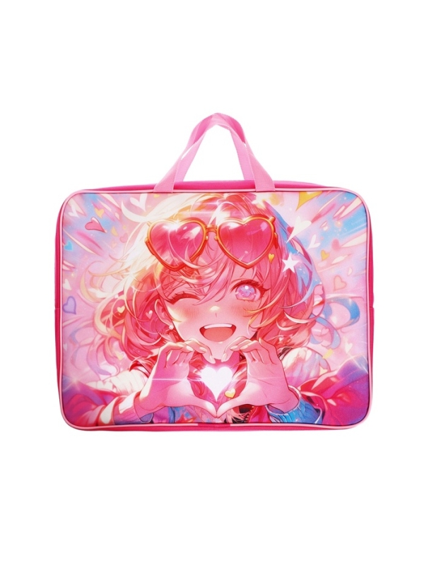 Папка с ручками текстильная А4, 360&times;245&times;70 мм, Calligrata TOP &laquo;В розовых очках&raquo;