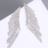 Серьги висячие со стразами «Вечное сияние» водопад, цвет белый в серебре Серьги висячие со стразами «Вечное сияние» водопад, цвет белый в серебре