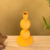 Подсвечник на 1 свечу &laquo;Песок&raquo;, с 2 сферами, 8.5&times;8.5&times;18+/- 1 см