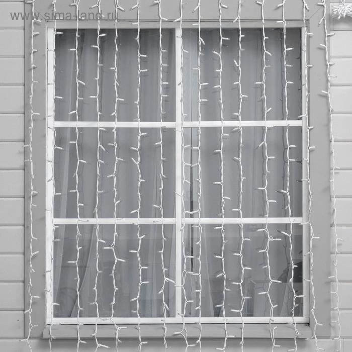 Гирлянда "Занавес" 2 х 3 м , IP65, УМС, белая нить каучук, 600 LED, свечение мульти, 220 В