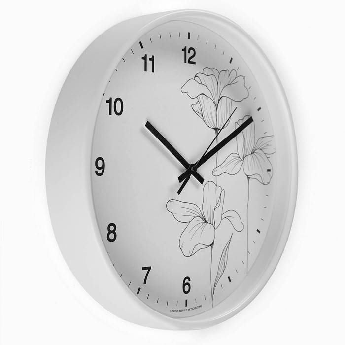 Часы настенные, серия: Интерьер, Часы настенные, серия: Интерьер, "Цветы", плавный ход, d-30.5 см
