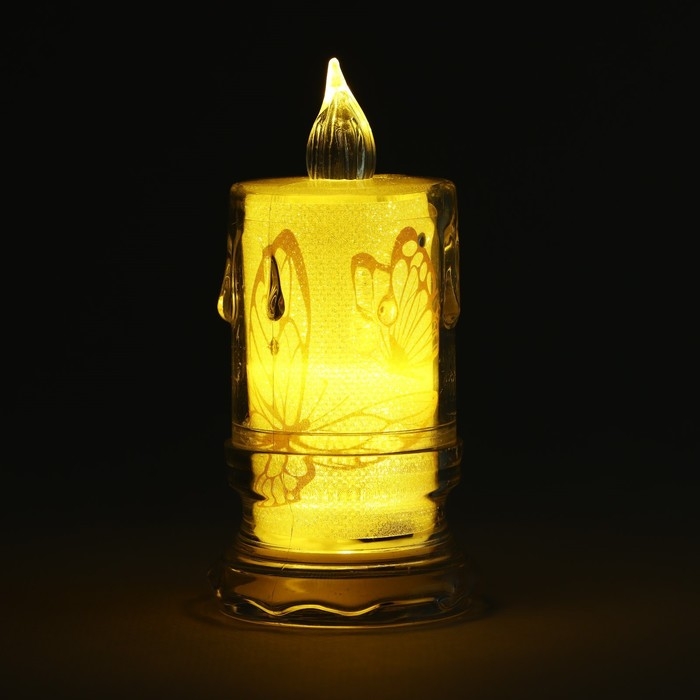 Свеча светодиодная с бабочками, мод. СВ-24 «Бабочки», 8 х 4,7 см. Свеча светодиодная с бабочками, мод. СВ-24 «Бабочки», 8 х 4,7 см.