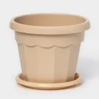 Горшок для цветов с поддоном Доляна &laquo;Эрика&raquo;, 0,7 л, цвет пудровый