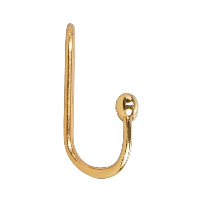 Крючок мебельный ТУНДРА TKD017, двухрожковый, золото