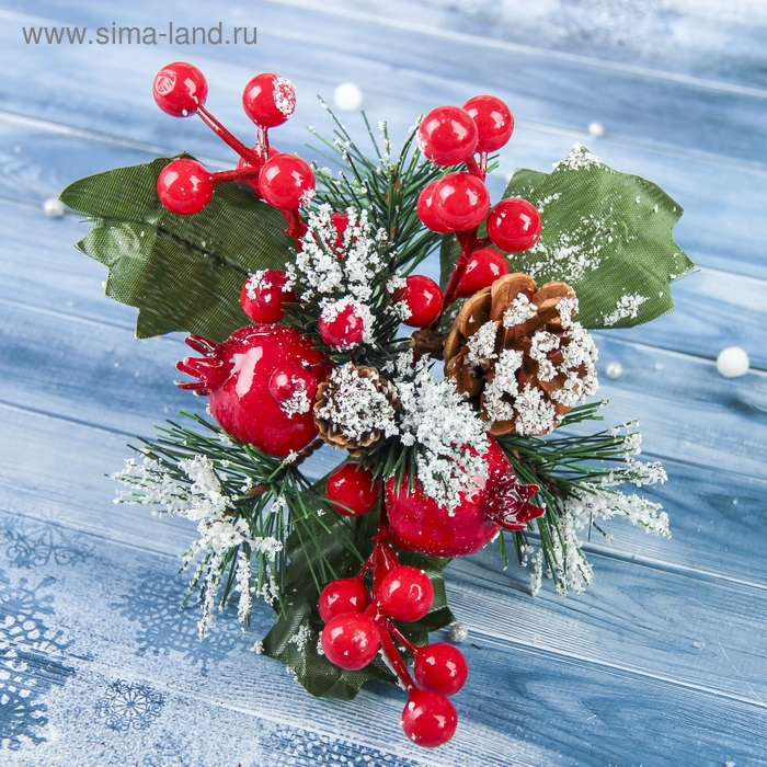 Декор Декор "Зимние грезы" гранат ягодки красные, 15 см