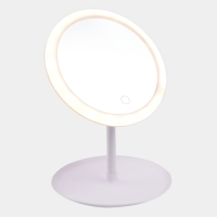 Зеркало KZ-09, подсветка, настольное, АКБ, 2500 мАч, 3 режима, поворот 90&deg;, белое