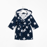 Халат махровый детский Крошка Я &laquo;Звездочки&raquo; размер 30, цвет синий, 100% хлопок 360 г/м2