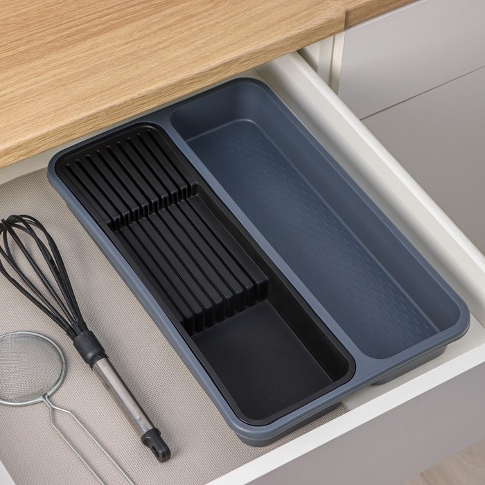 Лоток для столовых приборов и ножей, 40&times;26&times;5,1см, 2 отделения