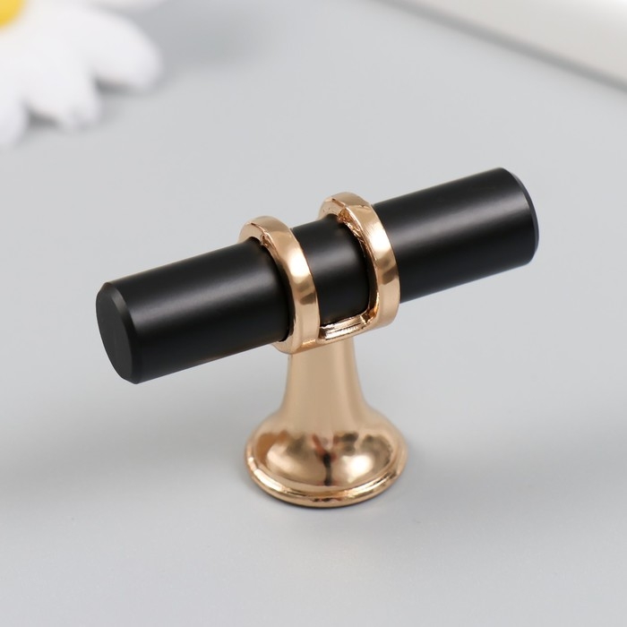 Ручка для шкатулки металл "Минимализм" чёрная с золотом 2х5х3,5 см