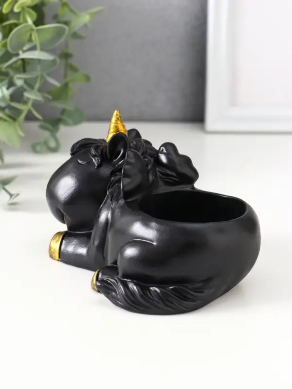 Подставка под мелочей &laquo;Единорог&raquo;, 8&times;12&times;9 см, чёрная