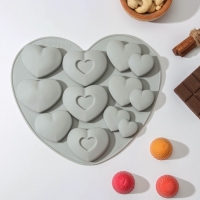 Форма для шоколада &laquo;Лямур&raquo;, силикон, 20,5&times;19&times;2 см, 9 ячеек, цвет МИКС