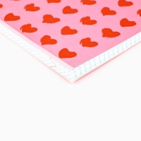 Тетрадь А5, 96 листов на скрепке, внутренний блок №1 &laquo;Сердечки&raquo; уф лак