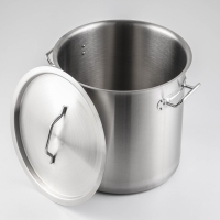 Кастрюля из нержавеющей стали Hanna Kn&ouml;vell HoReCa, 20 л, толщина 0,8 мм, 201 сталь, металлическая крышка, с теплораспределительным слоем, индукция