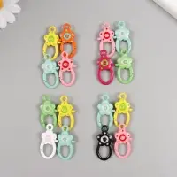 Карабин металл с кольцом "Овал. Цветок" МИКС 3,6х1,8 см