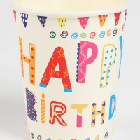 Набор бумажной посуды "С днём рождения", набор 12 шт.,