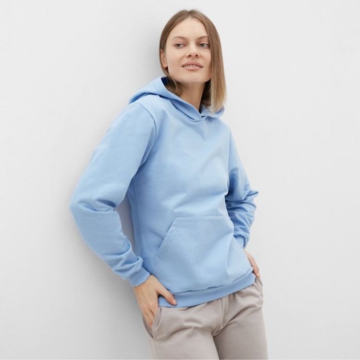 Толстовка женская НАЧЁС, цвет голубой, размер 52 Толстовка женская НАЧЁС, цвет голубой, размер 52