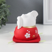 Сувенир керамика "Кот Манэки-нэко с веером" красный 8х8х8,5 см Сувенир керамика "Кот Манэки-нэко с веером" красный 8х8х8,5 см