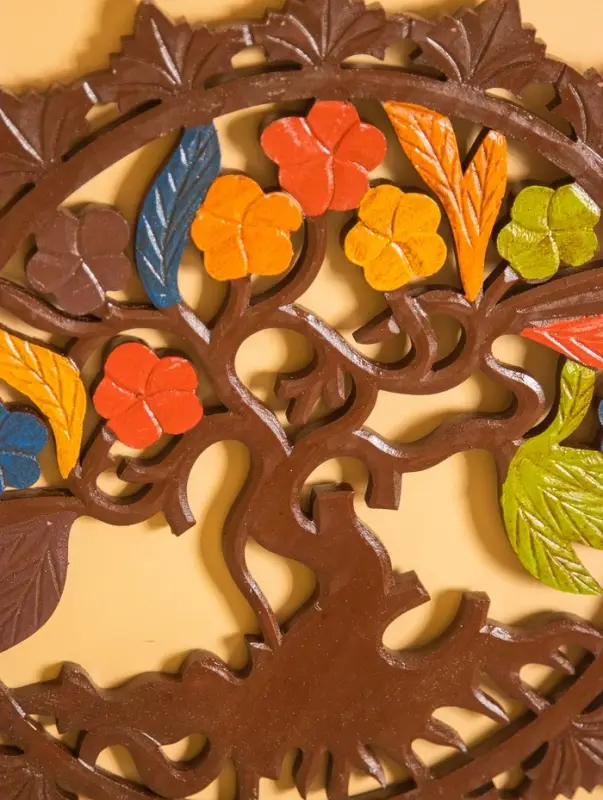 Панно "Древо жизни" МДФ, 40х40х1 см, разноцветная