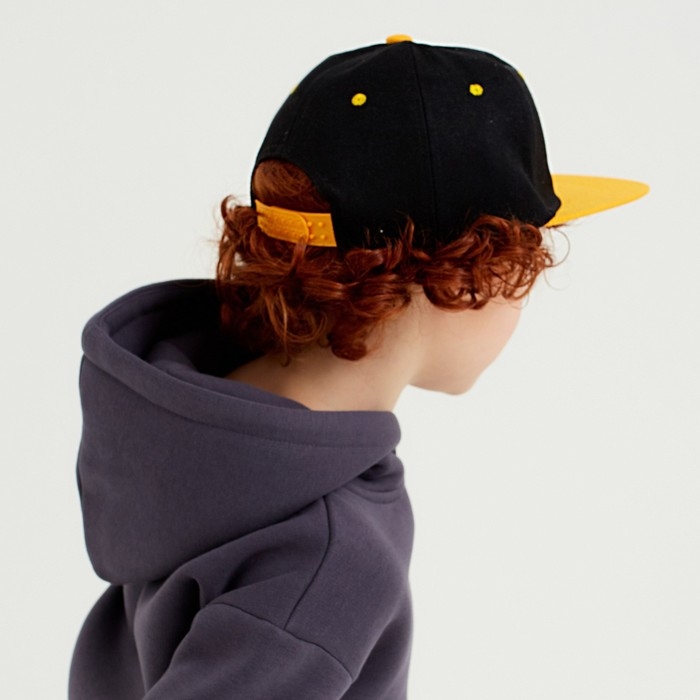 Бейсболка с прямым козырьком для мальчика MINAKU, размер 54, цвет чёрный/жёлтый