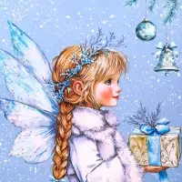 Пакет подарочный новогодний ламинированный, &laquo;Новогодний ангел&raquo; , 26&times;12&times;32 см