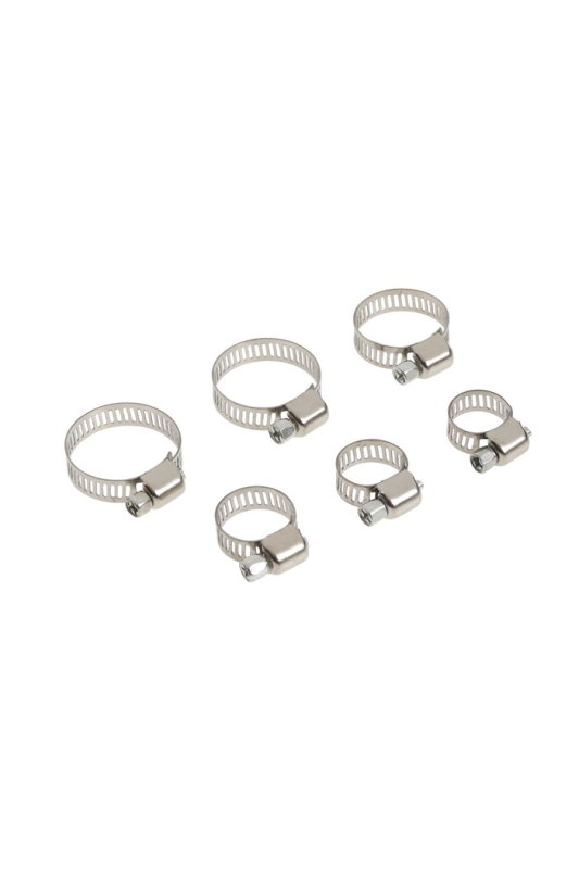 Набор червячных хомутов ZEIN engr, сквозная просечка, от 6 до 29 мм, нерж. сталь, 40 шт
