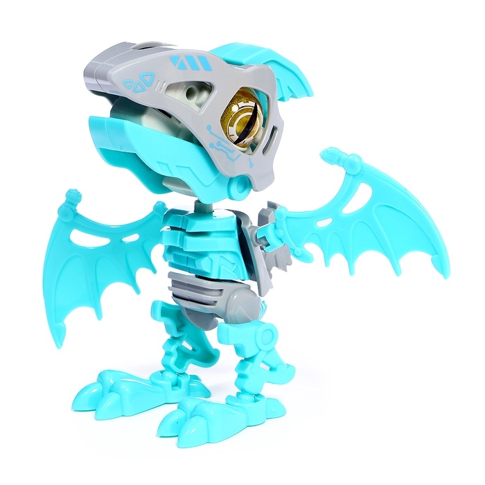 Электронный конструктор динозавр &laquo;Динобот&raquo;, со звуком и подсветкой, на батарейках, цвет МИКС