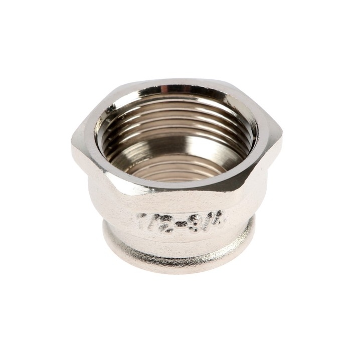 Муфта переходная AQUALINK, 1/2" х 3/4", внутренняя резьба, никелированная латунь