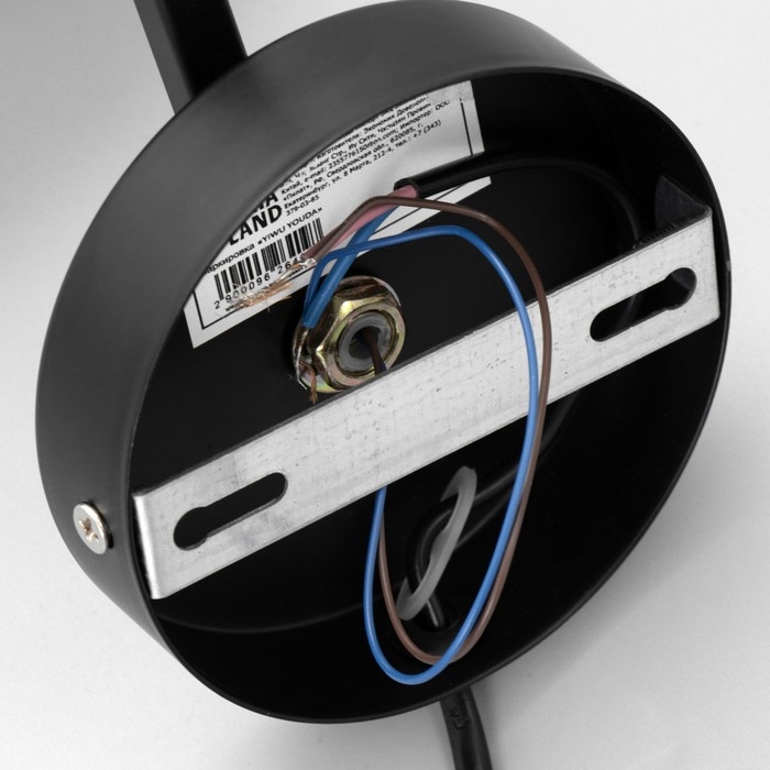 Бра с выключателем на проводе "Пиатти" LED 12Вт 4000К черный 15х26х16см