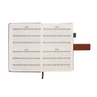 Ежедневник недатированный формат А5, с хлястиком, 128л, линия, пвх, Коричневый