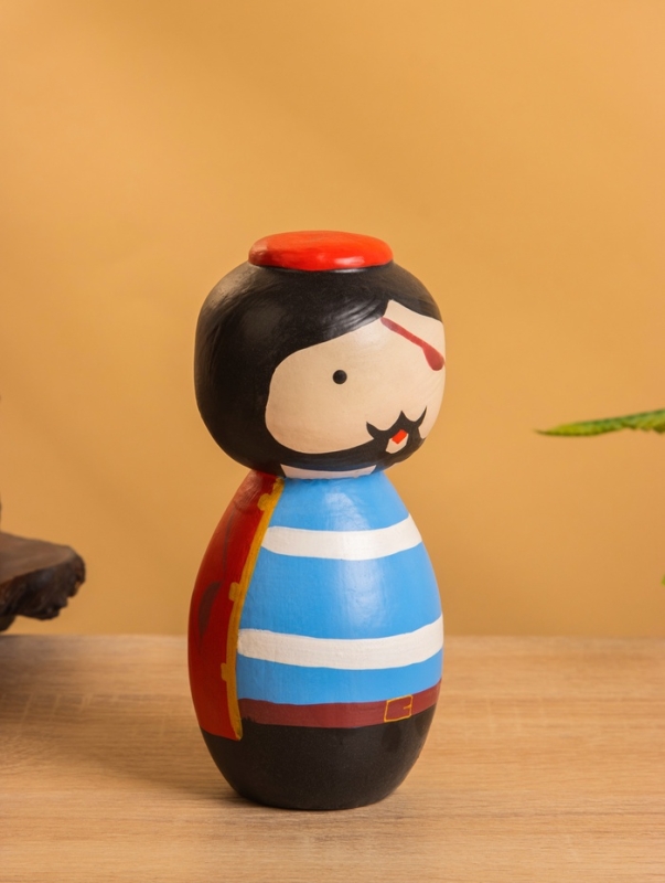 Деревянная кукла кокеши "Пират" 7х7,5х15 см