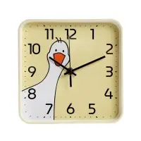 Часы настенные "Гусь", детские, плавный ход,  19х19см, желтые