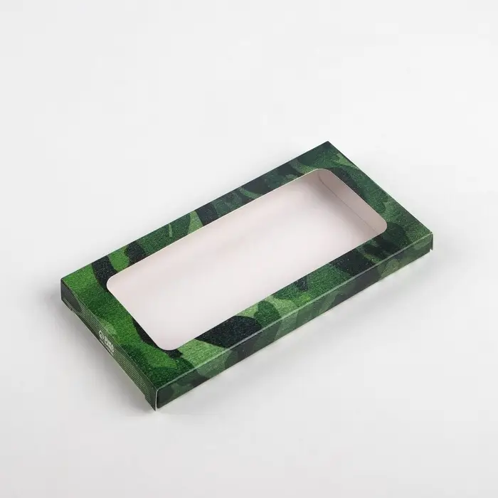 Коробка для шоколада, кондитерская упаковка, &laquo;23 февраля&raquo;, с окном, 17.3 х 8.8 х 1.5 см