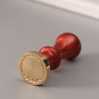 Печать для сургуча с пластиковой ручкой "Рамка круглая плетёнка с бантиком" 6,3х2,5х2,5 см