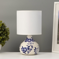 Настольная лампа "Гжель" 1х40Вт Е14 белый/синий 15х15х25,5см