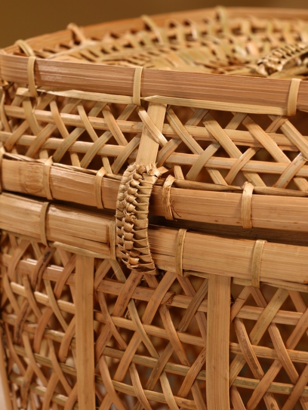 Корзина плетёная "Баскет" бамбук 24х24х28 см, светлая