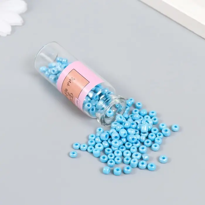 Бисер 6/0 в бутылочке "Сизый" 20 гр керамический блеск 6х2х2 см