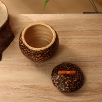 Банка для сыпучих продуктов 11х11х10 см, бамбук