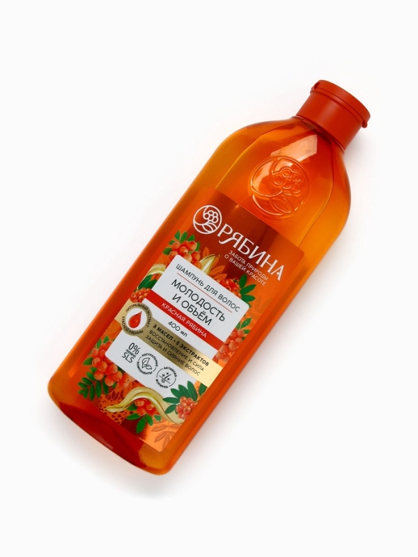 Шампунь для волос, молодость и объем, аромат рябины, 400 мл, Рябина