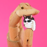 Значок деревянный &laquo;Кот в очках&raquo;, серия мемы , 2,4 х 3,2 см