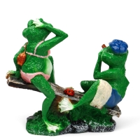 Садовая фигура из полистоуна &laquo;Лягушки на качелях&raquo;, 37&times;17&times;38 см