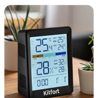 Часы настольные с термометром и гигрометром КТ-3740