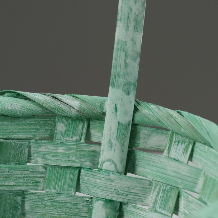 Набор корзин плетеных, 22х18х10/34 см, 24х19х10/36 см, 27х21х10/38 см, 3 шт, зелёные, бамбук 1029629