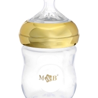 Бутылочка для кормления с наклейками &laquo;Золотой малыш&raquo; от 0 мес., 150 мл., цвет золотой, M&B