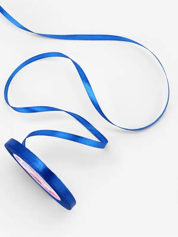 Лента атласная, 6 мм, 23&plusmn;1 м, синяя №40