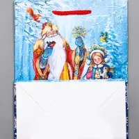 Пакет подарочный новогодний ламинированный, &laquo;Дед Мороз и Снегурочка&raquo; , 18&times;10&times;22.3 см