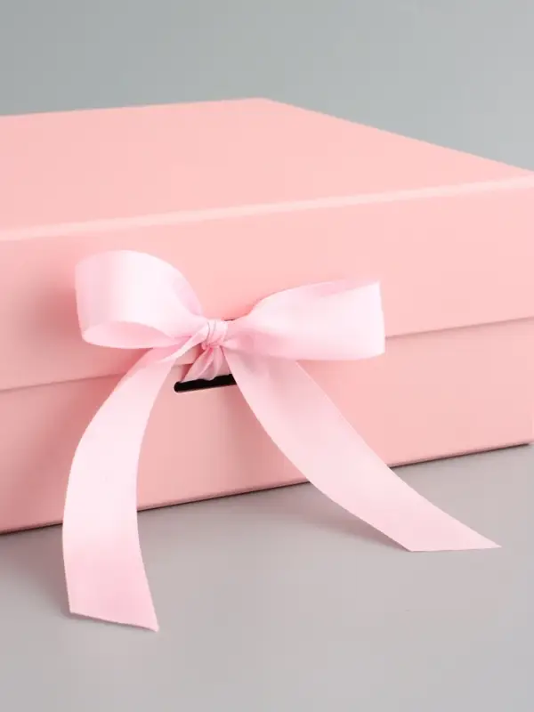 Коробка подарочная с бантом складная 29 х 22 х 10,5 см Розовая