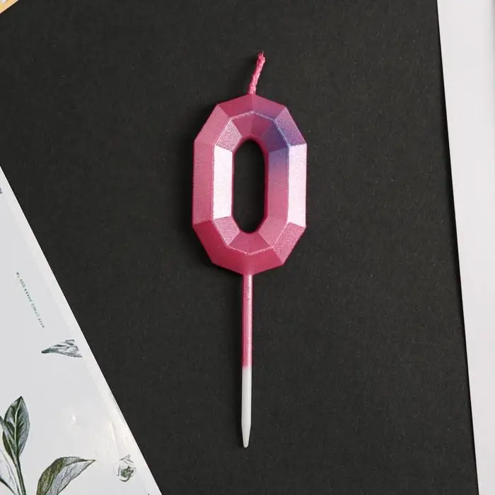 Свеча для торта, цифра &laquo;0&raquo;, 8,5 х 3 см