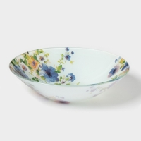 Салатник Доляна &laquo;Букет незабудок&raquo;, d=22,3 см, стекло, рисунок