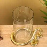 Подсвечник "Золотой полоз" алюминий 21х20х15,5 см